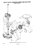 BRAKE, CLUTCH, GEARCASE, MOTOR AND PUMP Diagram and Parts List for LB5300XLW0  Whirlpool Washer