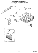 LOWER RACK PARTS, OPTIONAL PARTS (NOT INCLUDED) Diagram and Parts List for KUDS03CTWH2  KitchenAid Dishwasher