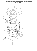 MOTOR AND HOUSING PARTS BOTTOM VIEW Diagram and Parts List for KPFP850  KitchenAid Food Processor