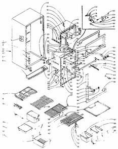 Refrigerator Cabinet Parts Diagram and Parts List for 106L13TDL1-F  Kenmore Refrigerator