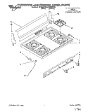 COOKTOP AND CONTROL PANEL, LITERATURE Diagram and Parts List for SF3000SYN3  Whirlpool Range