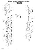 MOTOR AND ICE CONTAINER PARTS Diagram and Parts List for 7GS2FHAXTA02  Whirlpool Refrigerator