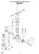 PUMP AND SPRAY ARM Diagram and Parts List for TUD5000Y3  Whirlpool Dishwasher