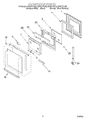 OVEN DOOR Diagram and Parts List for GBS277PDQ5  Whirlpool Wall Oven
