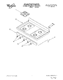 COOKTOP Diagram and Parts List for SF302BSEW0  Whirlpool Range