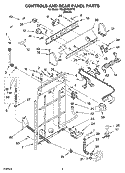 CONTROLS AND REAR PANEL PARTS Diagram and Parts List for 7MLSR7523PT0  Whirlpool Washer