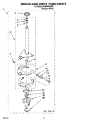 BRAKE AND DRIVE TUBE PARTS Diagram and Parts List for 7MLSR5132JQ5  Whirlpool Washer