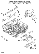 UPPER RACK AND TRACK PARTS Diagram and Parts List for GU1500XTLQ3  Whirlpool Dishwasher