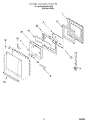 OVEN DOOR Diagram and Parts List for 8RBS245PDQ1  Whirlpool Wall Oven