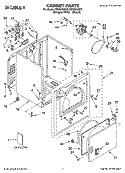 CABINET PARTS Diagram and Parts List for CEDS563ST0  Crosley Dryer