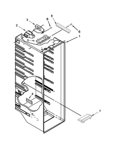 Refrigerator Liner Parts Diagram and Parts List for 5WRS22KNBF00  Whirlpool Refrigerator