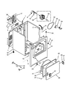 Cabinet Parts Diagram and Parts List for YIED4671EW1  Inglis Dryer
