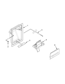 Dispenser Parts Diagram and Parts List for 7WRS25FEBF00  Whirlpool Refrigerator