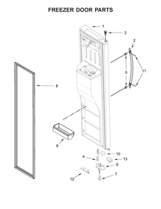 Freezer Door Parts Diagram and Parts List for WRS576FIDM02  Whirlpool Refrigerator