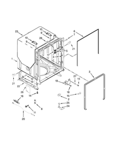 Tub And Frame Parts Diagram and Parts List for WDF750SAYW3  Whirlpool Dishwasher
