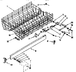 Upper Rack And Track Parts Diagram and Parts List for KUDI23BWH0  KitchenAid Dishwasher
