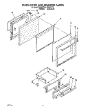 OVEN DOOR AND DRAWER Diagram and Parts List for FGS387YW2  Roper Range