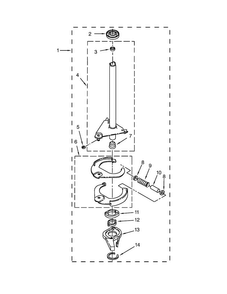 Brake And Drive Tube Parts Diagram and Parts List for 7MWET3300EQ0  Whirlpool Washer Dryer Combo