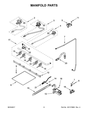 04 - Manifold Parts Diagram and Parts List for WFG505M0BS3  Whirlpool Range