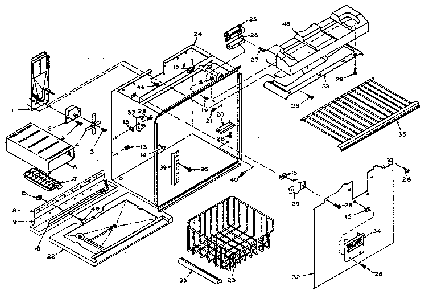 Freezer Section Parts Diagram and Parts List for 106W14F  Kenmore Refrigerator