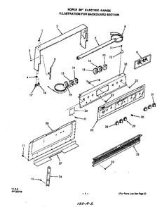 Backguard Diagram and Parts List for 2323*0A  Roper Range