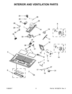 04 - Interior And Ventilation Parts Diagram and Parts List for YKMHC319EB3  KitchenAid Microwave Oven Combo