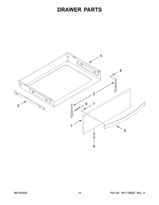 06 - Drawer Parts Diagram and Parts List for WEG750H0HB6  Whirlpool Range