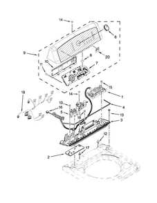 Control Panel Parts Diagram and Parts List for 11028102310  Kenmore Washer