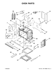 03 - Oven Parts Diagram and Parts List for JMW3430LM04  Whirlpool Microwave Oven Combo
