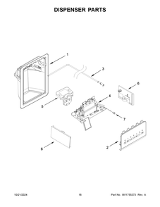 09 - Dispenser Parts Diagram and Parts List for WRS555SIHZ09  Whirlpool Refrigerator