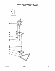 Motor And Drive Parts Diagram and Parts List for 66514732111  Kenmore Trash Compactor