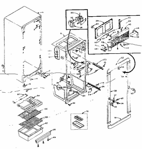 Refrigerator Cabinet Parts Diagram and Parts List for 106M12A-F  Kenmore Refrigerator