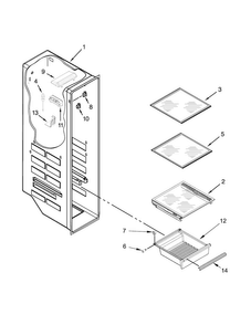 Part Location Diagram of WPW10495619 Whirlpool Glass Shelf