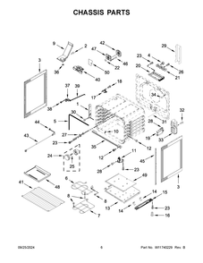 04 - Chassis Parts Diagram and Parts List for YWFES5030RB0  Whirlpool Range