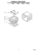 INTERNAL OVEN PARTS Diagram and Parts List for GMC305PRB00  Whirlpool Microwave Oven Combo