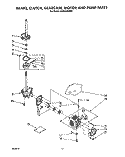 BRAKE, CLUTCH, GEARCASE, MOTOR AND PUMP Diagram and Parts List for CA2452XWN0  Whirlpool Washer