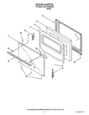 DOOR PARTS Diagram and Parts List for WFC110M0AW0  Whirlpool Range
