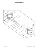 DOOR PARTS Diagram and Parts List for KHMS2056SWH3  KitchenAid Microwave