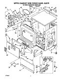 UPPER CABINET AND FRONT PANEL Diagram and Parts List for CSP2761AN0  Whirlpool Dryer