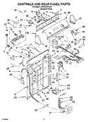 CONTROLS AND REAR PANEL PARTS Diagram and Parts List for 3RGSC9455JQ6  Whirlpool Washer
