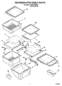 REFRIGERATOR SHELF PARTS Diagram and Parts List for 7GS6SHEXMS02  Whirlpool Refrigerator