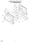 UPPER OVEN DOOR Diagram and Parts List for RB170PXBB0  Whirlpool Wall Oven