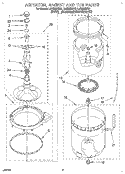AGITATOR, BASKET AND TUB Diagram and Parts List for LLR8233BQ1  Whirlpool Washer