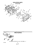 OVEN DOOR , WIRE HARNESS Diagram and Parts List for F9908B0  Roper Range