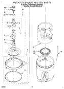 AGITATOR, BASKET AND TUB Diagram and Parts List for 8LSR5132BN2  Whirlpool Washer