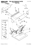 TOP AND CONSOLE PARTS Diagram and Parts List for 7MSGDX600LQ1  Whirlpool Dryer