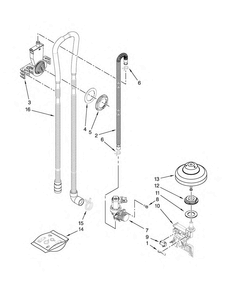 Fill, Drain And Overfill Parts Diagram and Parts List for KDTE104DSS0  KitchenAid Dishwasher