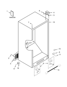Part Location Diagram of W10574262 Whirlpool HINGE-DOOR