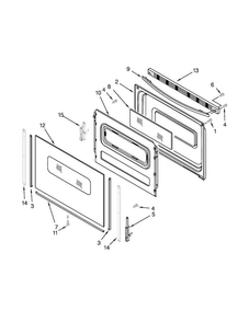Door Parts Diagram and Parts List for WFC150M0EB0  Whirlpool Range
