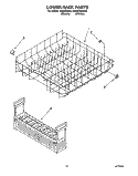LOWER RACK Diagram and Parts List for KUDI23HBWH0  KitchenAid Dishwasher